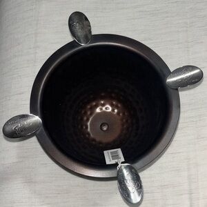 Metallic Bowl with Decorative Spoons
